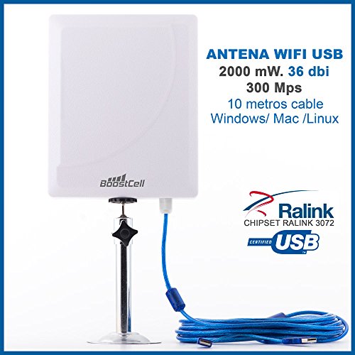 BOOSTCELL Antena WiFi USB DE Largo Alcance (36 DBI)