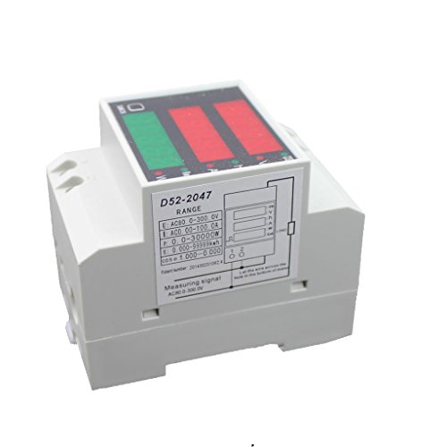 Carril DIN Digital de Voltaje de Corriente AC80-300V Voltímetro Medidor de Potencia Amperímetro
