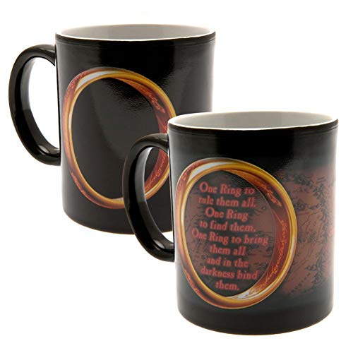 The Lord Of The Rings El Señor de los Anillos - Taza de cerámica con efecto térmico (9 x 8cm) (Negro/Multicolor)