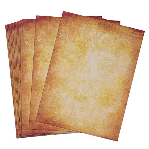 100 Hojas de Papel Antiguo Carta Pergamino Vintage DIN A4 (B)