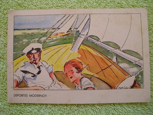 Antigua Postal Publicidad - Old Postcard Advertising : Deporets Modernos - Vela