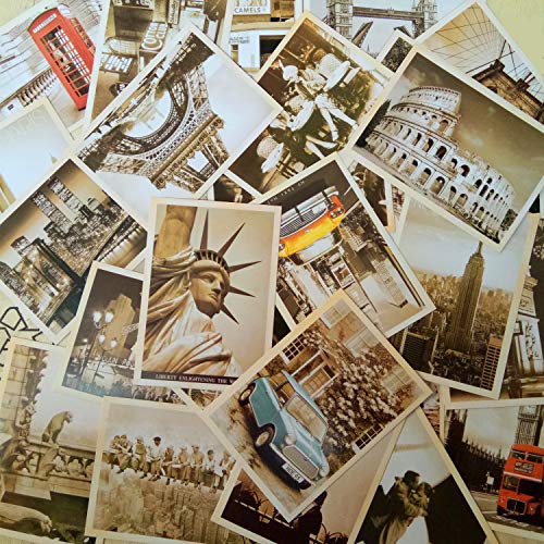 EUGU 32 piezas 1 set Vintage retro postales antiguas de viaje para recaudar valor