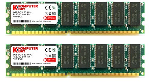 Komputerbay 2GB, DDR 2GB DDR 333MHz módulo de - Memoria (DDR, 2 GB, 2 x 1 GB, DDR, 333 MHz, 184-pin DIMM)