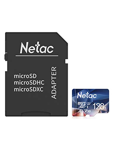 Netac Tarjeta de Memoria de 128GB con Adaptador, Tarjeta Memoria microSDXC(A1, U3, C10, V30, 4K, 667X) UHS-I Velocidad de Lectura hasta 100 MB/s, Tarjeta TF para Móvil, Cámara Deportiva, Switch