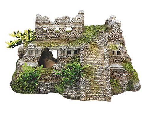 Nobby Aqua Adornos 28190 Acuario Decoración Maya ruinas con Plantas 217 x 147 x 117 mm
