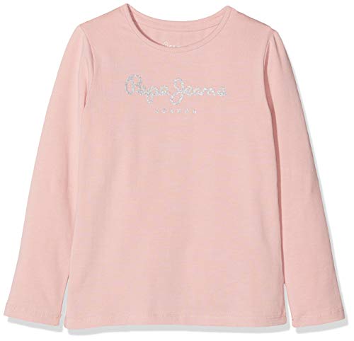 Pepe Jeans Hana Glitter L/s Camiseta, (Cloudy Pink 308), 7-8 años (Talla del Fabricante: 7/8 años) para Niñas