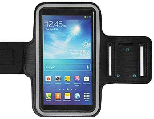 ADEL - Brazalete Deportivo de Microfibra, Compatible con Samsung Galaxy A30s, Color Negro