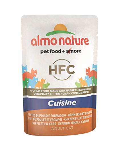 almo nature Cat HFC Cuisine Filete de Pollo y Queso, 55 g, Pack of 24