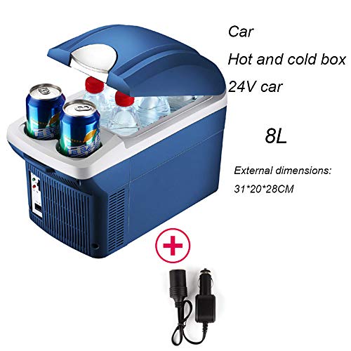 djp Refrigerador Uso del Automóvil Y del Hogar Mini Calentador De Refrigeración En Miniatura Pequeño para Estudiantes Dormitorio Individual Alquiler De Una Casa Caja Templada 24V Car-Cool Blue