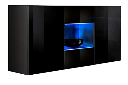 muebles bonitos – Aparador Colgante de diseño Varedo Negro 120cm