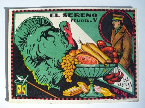Postal Antigua - Old postcard : El Sereno Felicia las Pascuas de Navidad 1937