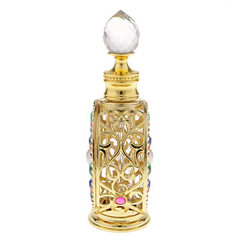 sharprepublic Caja de Botellas de Almacenamiento de Perfume de Cristal Vacía en Miniatura Antigua Artesanía de 10 ML