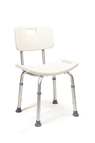 Silla Ducha con Respaldo extraible | Taburete de baño para Mayores Ortopédico de Ancianos antideslizante | Plegable Banqueta Resistente | Peso Máximo Soportado 120 kg