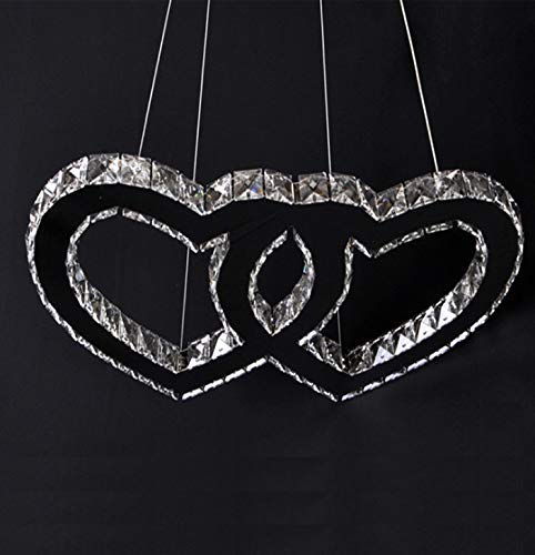 Candelabro de cristal creativo LED diseño en forma de corazón de acero inoxidable de lujo vainilla adecuado para pasillos hotel ducha cuarto de niños iluminación de dormitorio 57x34cm