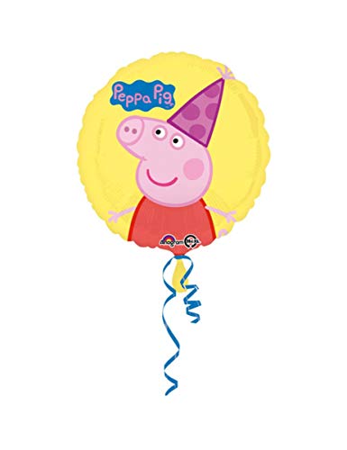 COOLMP – Lote de 3 Globos de Aluminio para cumpleaños, diseño de Peppa Pig de 43 cm – Talla única – Decoración y Accesorios de Fiesta, animación, cumpleaños, Boda, pequeño Juguete, Globo