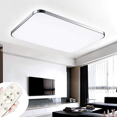 COOSNUG Luces de techo 72W Lámpara de techo ultradelgada LED ultradelgada Lámpara de la sala de estar del dormitorio moderno de la cocina (Plata regulable 3000-6500K)