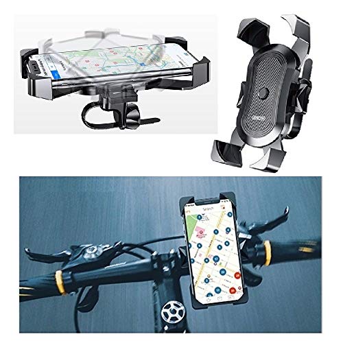 DFV mobile - Soporte Profesional para Manillar de Bicicleta y Moto Automatico y Giratorio 360 para Alcatel One Touch Idol Mini OT-6012 - Negra