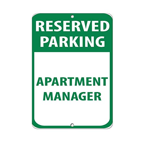 AdriK - Señal de Metal para habitación con Texto en inglés Reserved Parking Apartamento Manager Parking Sign (Aluminio)