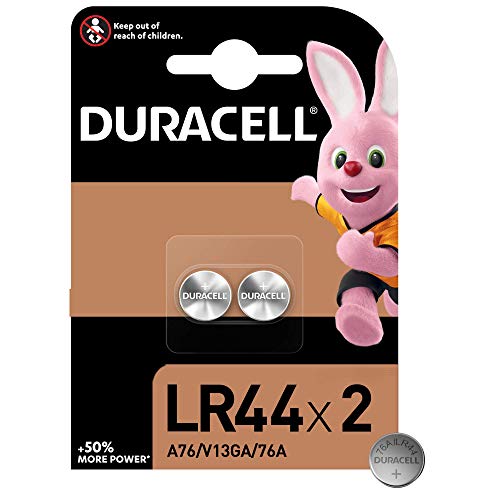 Duracell Pilas especiales alcalinas de botón LR44 de 1.5 V, paquete de 2 unidades 76A/A76/V13GA, diseñadas para su uso en juguetes, calculadoras y dispositivos de medición