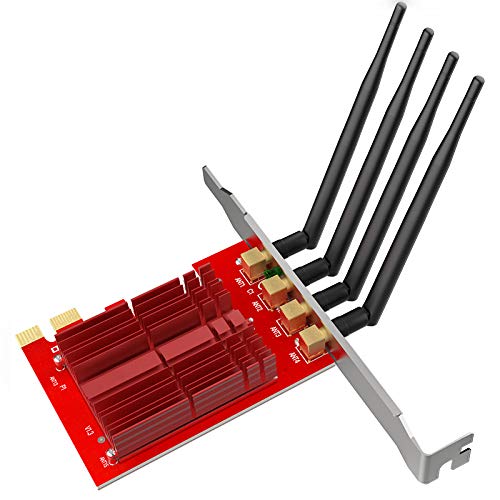 EDUP EP-9609 - Adaptador inalámbrico PCI Express WiFi de doble banda de 1900 Mbps (4 antenas de 5 dBi para escritorio, Wi-Fi, PCI-E, tarjeta de red Win 7/8.1/10