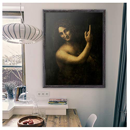 Leonardo Da Vinci Biblia San Juan Bautista Classic Canvas Art Print Painting Living Room Home Decor -60x80cm Sin marco