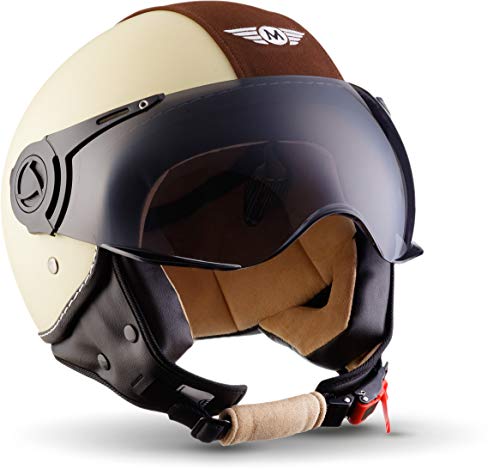 Moto Helmets H44 - Helmet Casco de Moto, Beige/Vintage Beige, L (59-60cm)