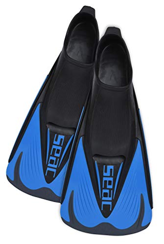 SEAC Speed S Aletas Cortas de natación para Entrenamientos en la Piscina y en el mar, Unisex, Azul/Negro, 34/35