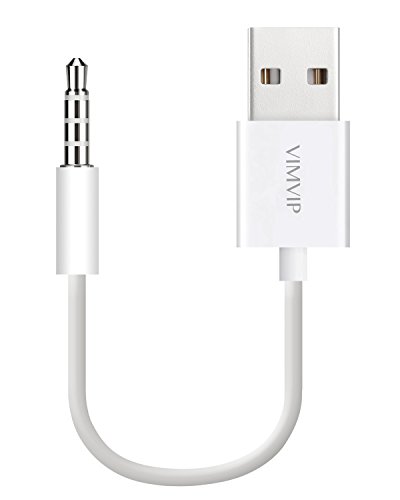 Cable adaptador, cargador USB NEXTANY, para Apple iPod Shuffle de segunda, tercera, cuarta y quinta generación, blanco