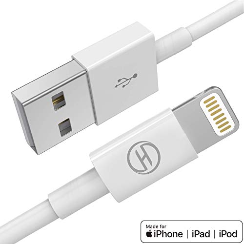 Heardear Cable iPhone Cargador Cable Lightning, Cable de Lightning a USB[Certificado MFi de Apple]para iPhone 11 Pro MAX/XS Max/XR/X/8/7/6s/6/Plus/5SE/5s,iPad Pro/Air/Mini,iPod(Blanco 1M) Original