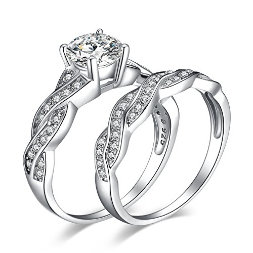 JewelryPalace Infinito Anillo de boda 1.5ct Circonita en plata de ley 925 Tamaño 7