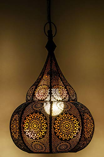 Lámpara Oriental Marroquí - lamparilla colgante - farola de techo Ilham - 40cm - muy práctica para una iluminación excelente - transmite una decoración excelente refinada