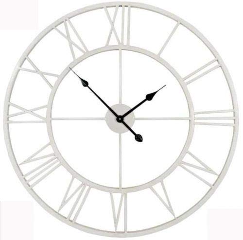 RROWER 40cm Metal Romano Reloj de Pared de Hierro Numeral, Reloj de Pared de Metal Antiguo Vintage Estilo Retro, Adecuado para el hogar Hotel Bar Oficina decoración Pared