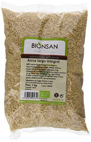 Bionsan Arroz Largo Integral Ecológico - 3 Paquetes de 1000 gr - Total: 3000 gr