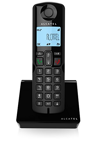 Alcatel S250, Teléfono DECT Inalámbrico (Altavoz, 50 Entradas, Identificador de Llamadas), Negro