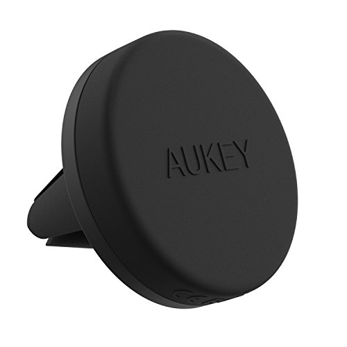 AUKEY Soporte Movil Coche Magnético Rejillas del Aire Soporte Teléfono Coche Universal para iPhone 7 / 6s / 6 / 5 , Samsung Note 8 / S8 , LG G3 y Dispositivo GPS - Negro