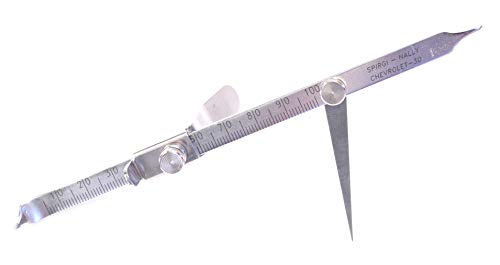 Compás Chevrolet Spirgi Nally 30. Instrumento para la medición vertical con fijador de ángulos. Fabricado en acero inoxidable para su uso profesional en laboratorio y en clínica dental. Odontología