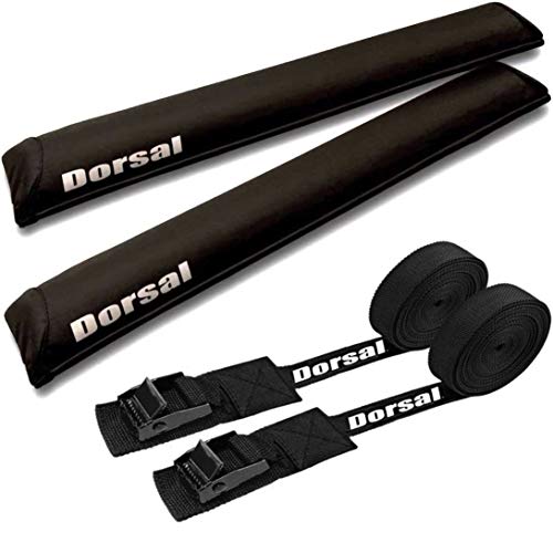 Dorsal Aero Rack Pads 28 Inch and 15 ft Straps for Car Surfboard Kayak SUP X-Long