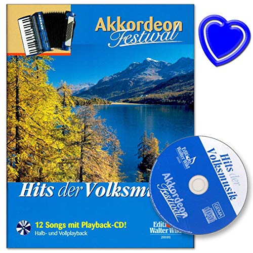 Hits de la música popular – acordeón Festival – Autor: Arturo Himmer – Acordeón notas con CD y colorido clip en forma de corazón