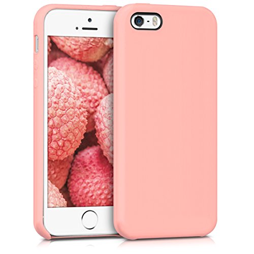 kwmobile Funda compatible con Apple iPhone SE / 5 / 5S - Carcasa de TPU para móvil - Cover trasero en rosa oro mate