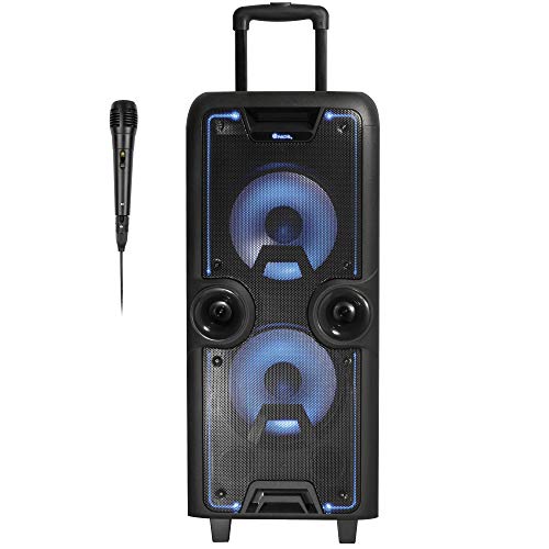 NGS Premium Speaker WildRock - Altavoz portátil con Bluetooth (200W con Micro SD, USB, FM, AUX IN), Color Negro.