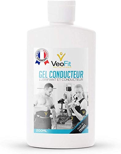 VeoFit- Gel Conductor Electrodos Electroestimulacion EMS y TENS, Gel de Contacto para Electroestimulador Muscular- Mejora el Contacto electrodos y Protege la Piel - Fabricado en Francia