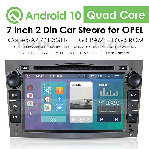 Android 10 Car Multimedia System WiFi Vehicle Audio Bluetooth Car Radio con Pantalla táctil de 7 Pulgadas Enlace Espejo USB DVR OBD2 Dab + Se Adapta a Opel Antara Combo Meriva (Gris)