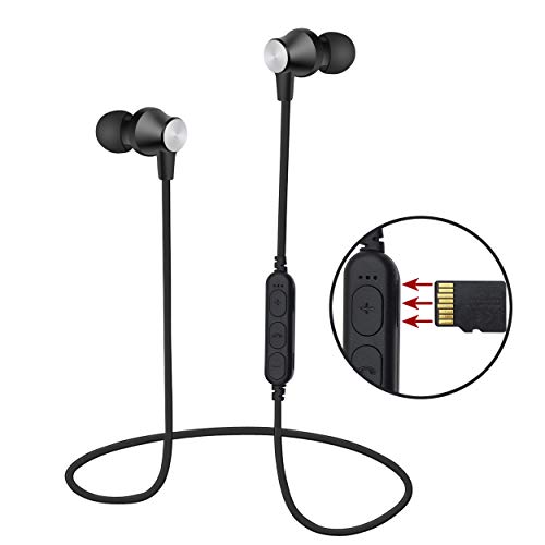 AREABI Falcon - Auriculares Bluetooth magnéticos con Reproductor de MP3, Bluetooth 5.0, micrófono Integrado HD, Auriculares Bluetooth Deportivos para Smartphone iPhone Android Samsung