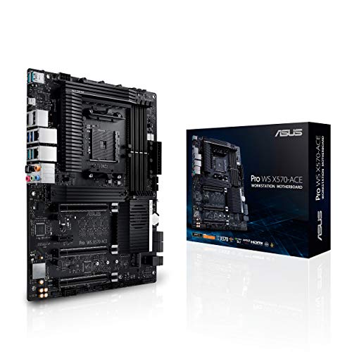 ASUS Pro WS X570-ACE - Placa base workstation ATX AMD AM4 X570 con 3 PCIe 4.0 x16, Soporte de memoria DDR4 ECC, Intel Gigabit LAN, dos M.2, U.2 y Centro de Control Exprés de ASUS