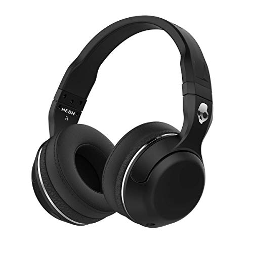 Auriculares Skullcandy Hesh 2 Over-Ear Bluetooth Inalámbricos con Micrófono Integrado, Supreme Sound y Bajos Potentes, 15 Horas de Batería Recargable, Almohadillas de Cuero Sintético Suave, Negro