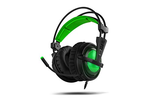 BG Xonar-X6 Binaural Diadema Negro, Verde - Auriculares con micrófono (Consola de Videojuegos + PC/Videojuegos, Binaural, Diadema, Negro, Verde, Verde, Imitación Piel)