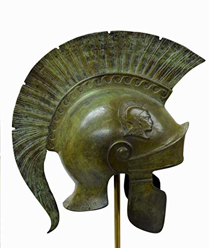 Bronce ático romano casco de gran mármol Base soporte