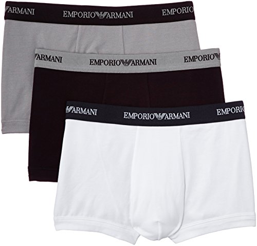 Emporio Armani Underwear 111357CC717 - Calzoncillos Para Hombre, Multicolor (BIANCO/NERO/GRIGIO 02910), talla del fabricante: L, paquete de 3