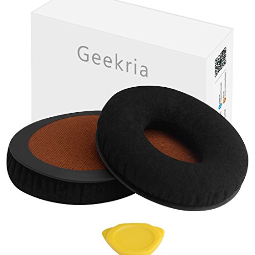 Geekria - Almohadilla de terciopelo para auriculares Sennheiser Momentum On, almohadilla de terciopelo, almohadilla para los oídos, almohadillas de reparación, color negro