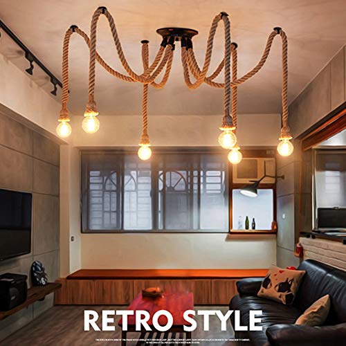 Lámpara de techo antiguo que cuelga la iluminación Edison Lámpara de araña de techo ajustable multi DIY